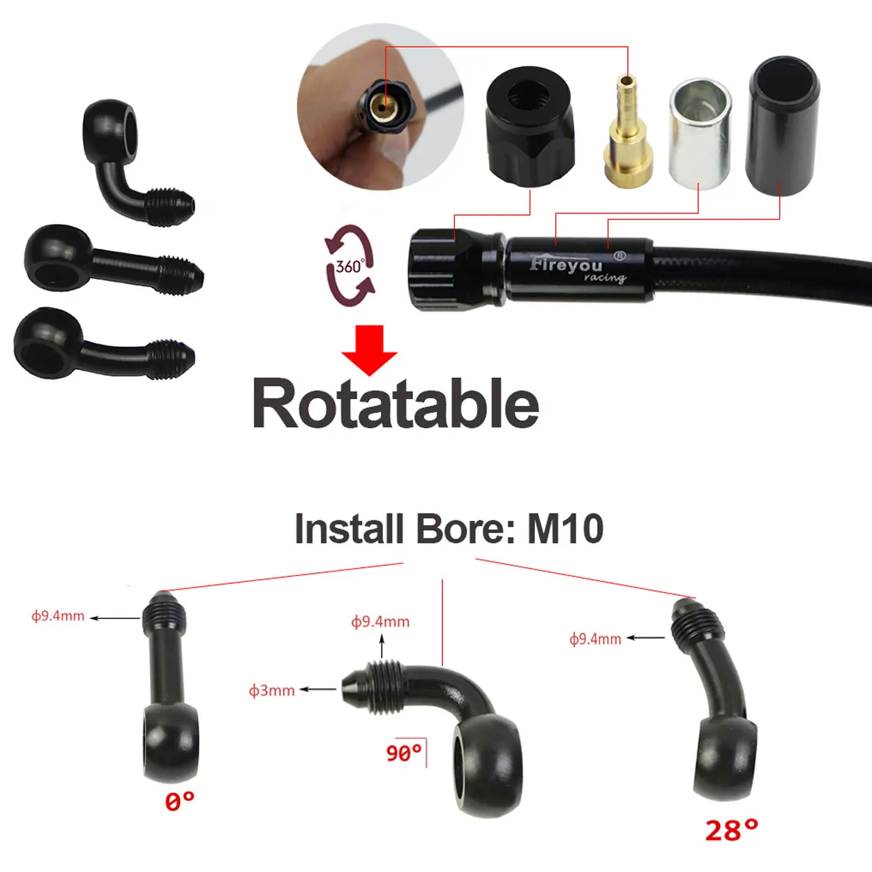 AN3 Braided Brake Hose Motorcy - Brake Line Motorcycle 评论和价格