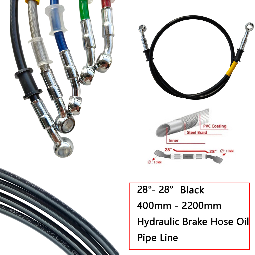 28°-28° Black Braided Hydrauli - Brake Line Motorcycle 评论和价格
